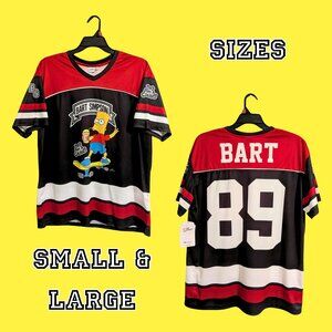 NWT! The Simpsons | Bart Simpson Cartoon Fandom Hockey Jersey Graphic T-Shirt
